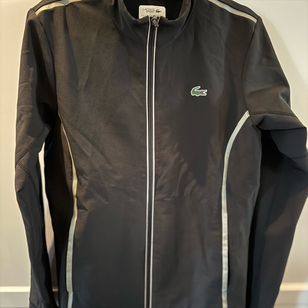 Lacoste Men's Black and Gray Windbreaker